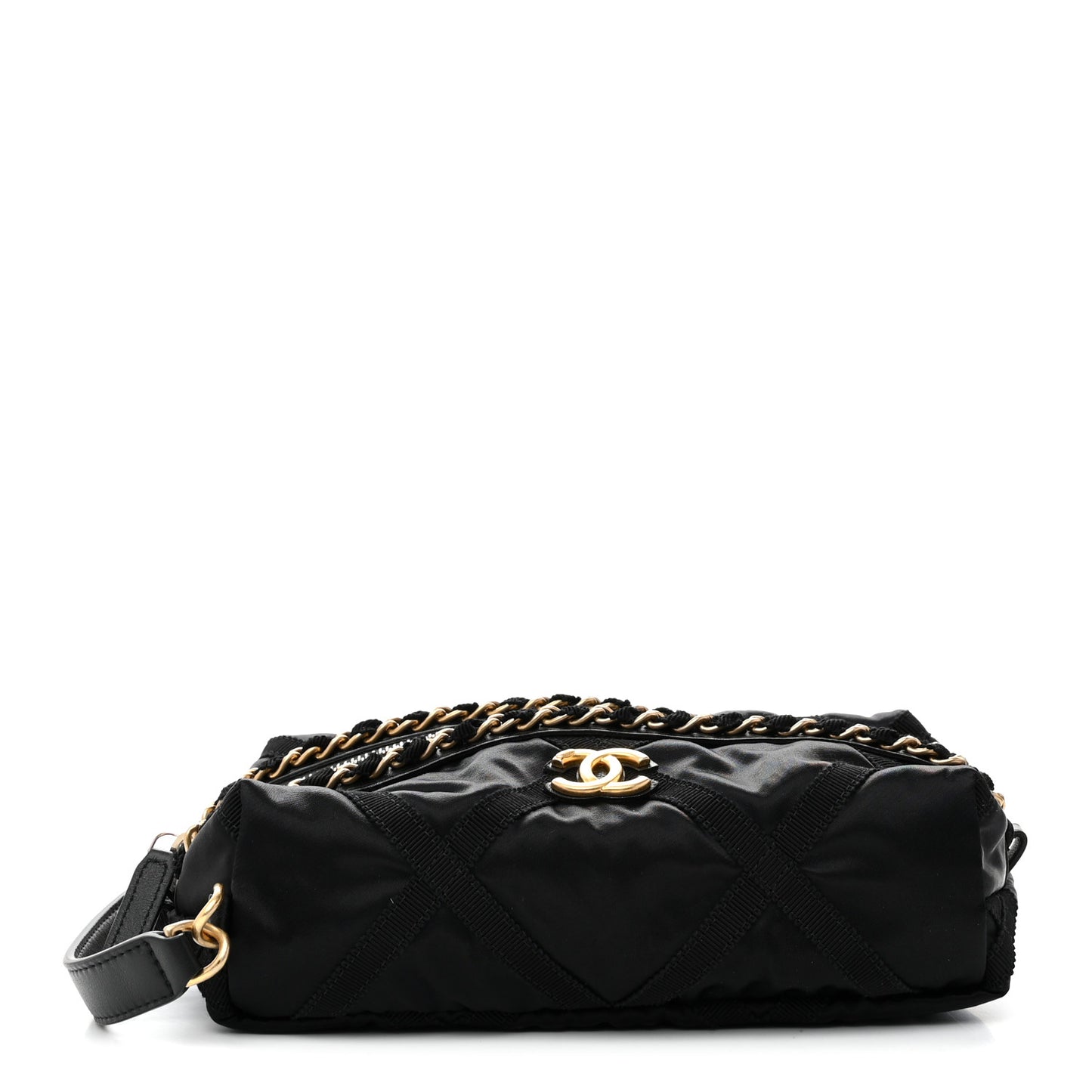 Nylon Grosgrain Lifestyle Pouch With Sleep Mask Black