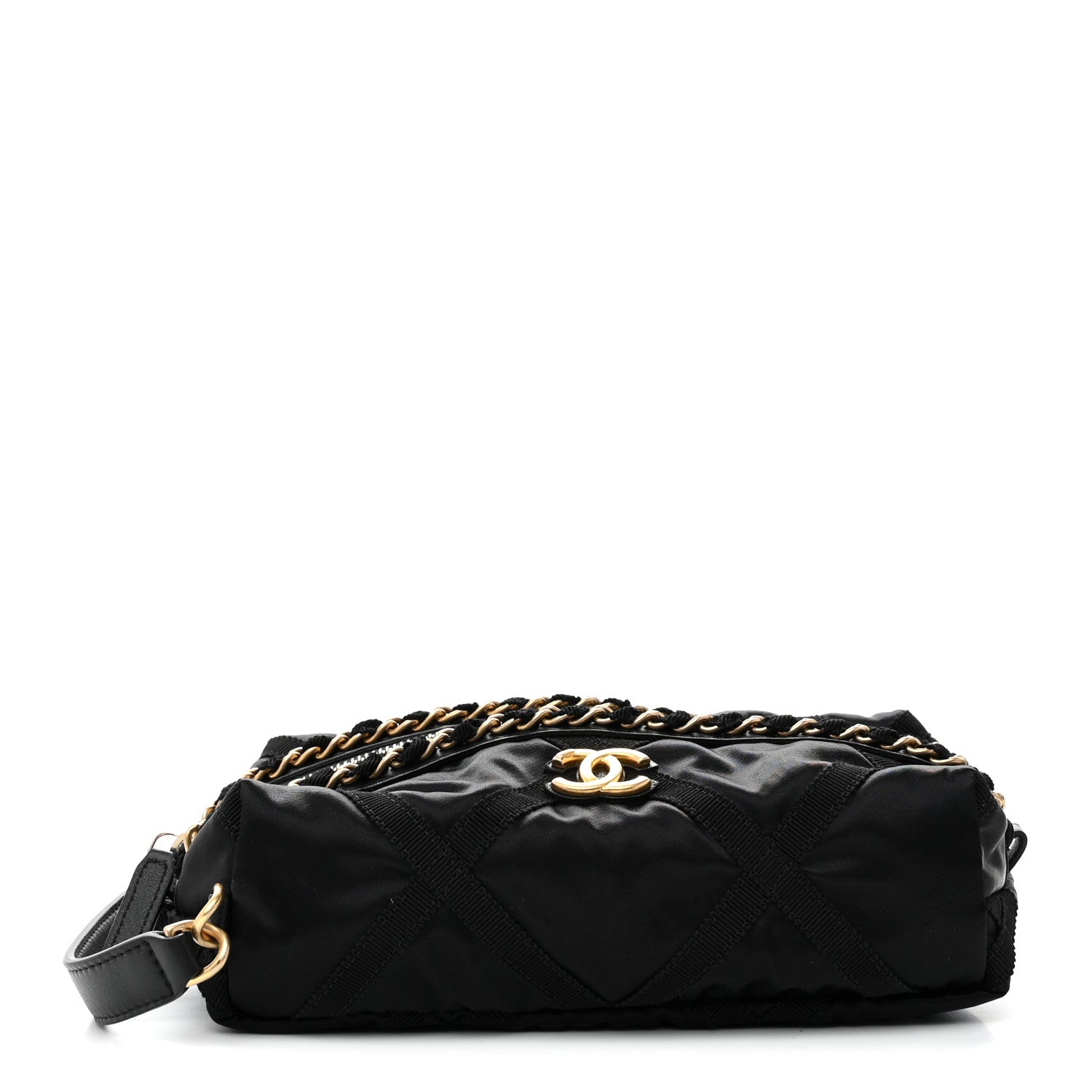 Chanel Nylon Grosgrain Lifestyle Pouch With Sleep Mask Black 1 of 9