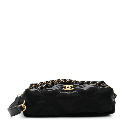 Chanel Nylon Grosgrain Lifestyle Pouch With Sleep Mask Black 1 of 9