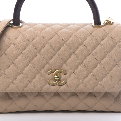 Chanel Caviar Lizard Embossed Quilted Small Coco Handle Flap Beige 9 of 12