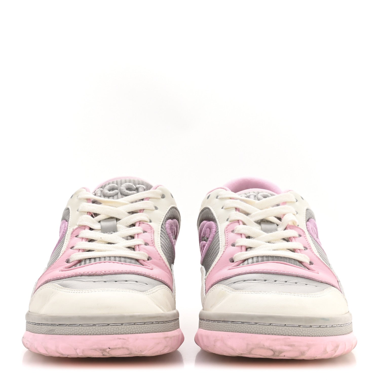 Gucci Dali Soft Calfskin Womens Mac80 Sneakers 37 Off White Grey Sky Light Rose 3 of 8
