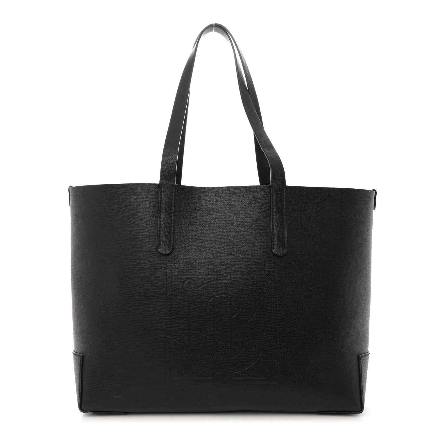 Burberry Calfskin TB Motif Embossed Medium Tote Black 1 of 11