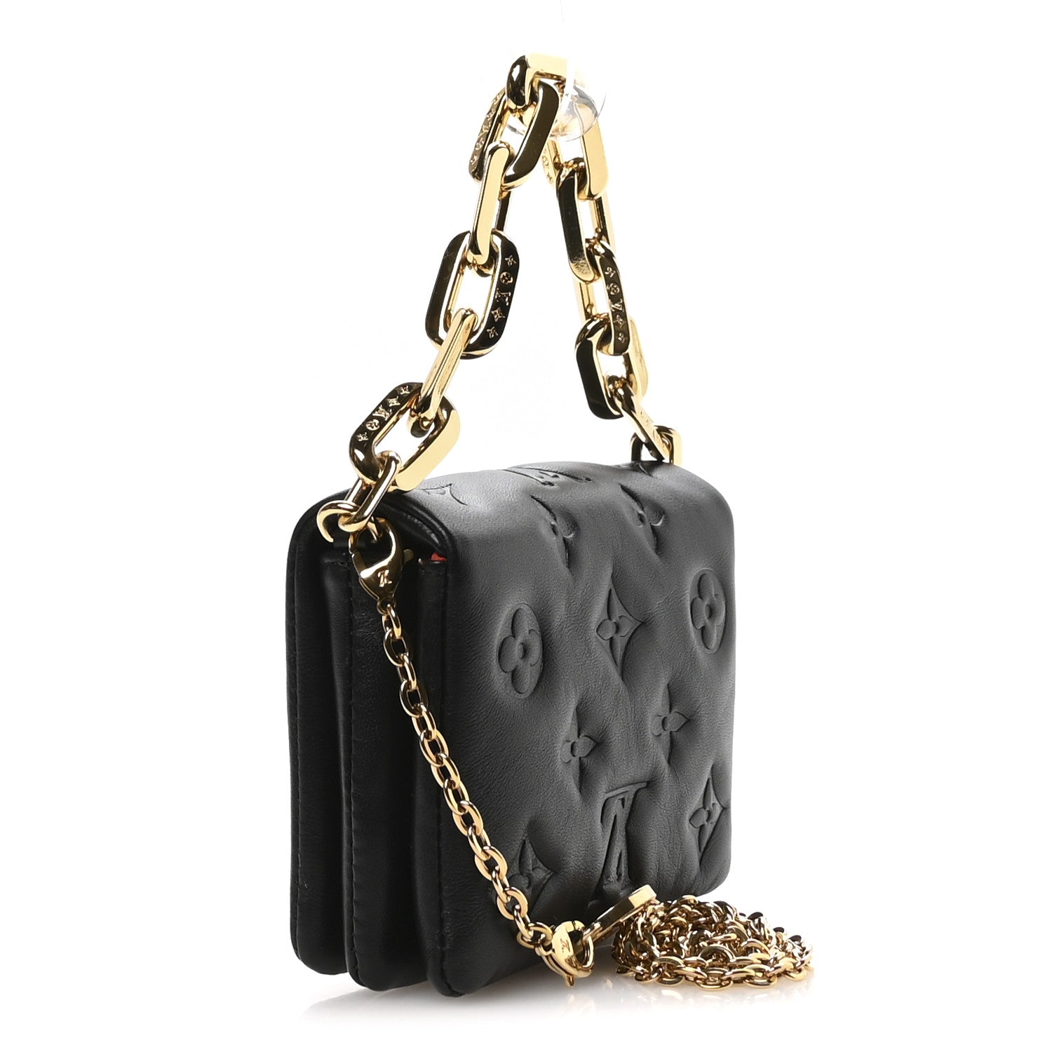 Louis Vuitton Lambskin Embossed Monogram Coussin Belt Bag Black 3 of 9