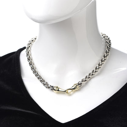David Yurman Sterling Silver 14K Yellow Gold 8mm Wheat Chain Necklace 2 of 4