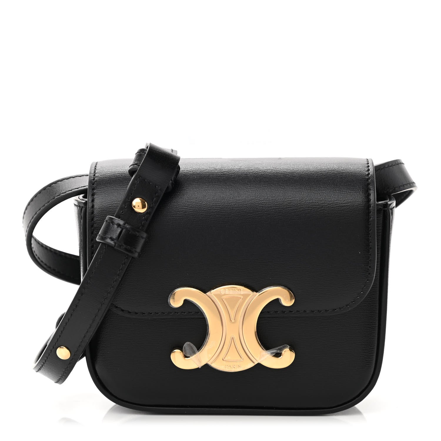 Celine Shiny Calfskin Mini Triomphe Black 1 of 12