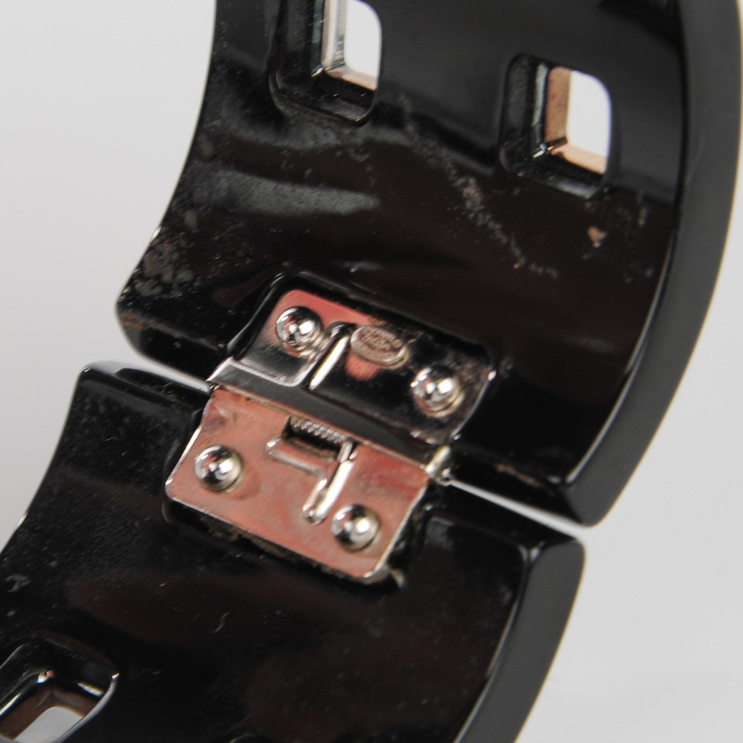 Chanel Resin Baguette Crystal CC Cuff Black 4 of 6