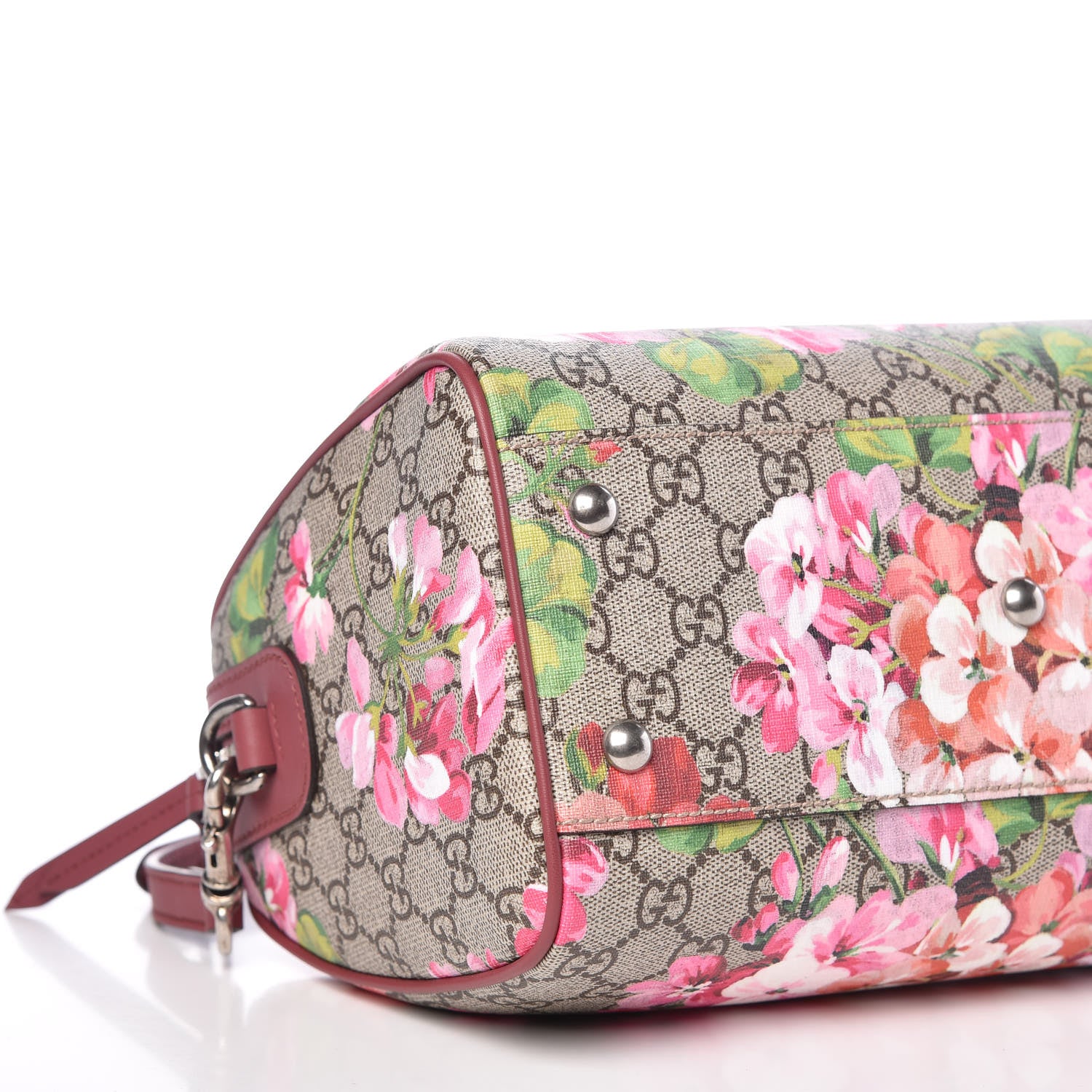 Gucci GG Supreme Monogram Blooms Small Boston Beige Multicolor Dry Rose 10 of 11
