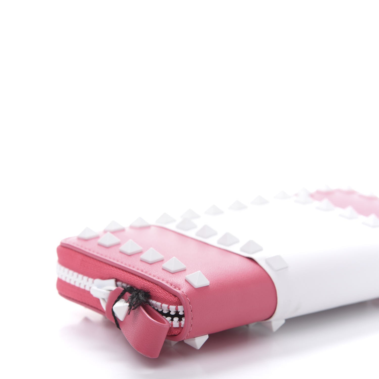 Valentino Garavani Vitello Colorblock Free Rockstud Zip Around Wallet Shadow Pink White 8 of 13