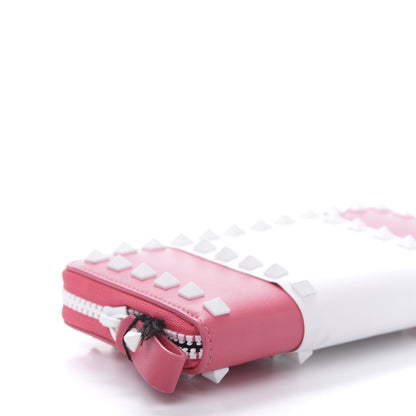 Valentino Garavani Vitello Colorblock Free Rockstud Zip Around Wallet Shadow Pink White 8 of 13