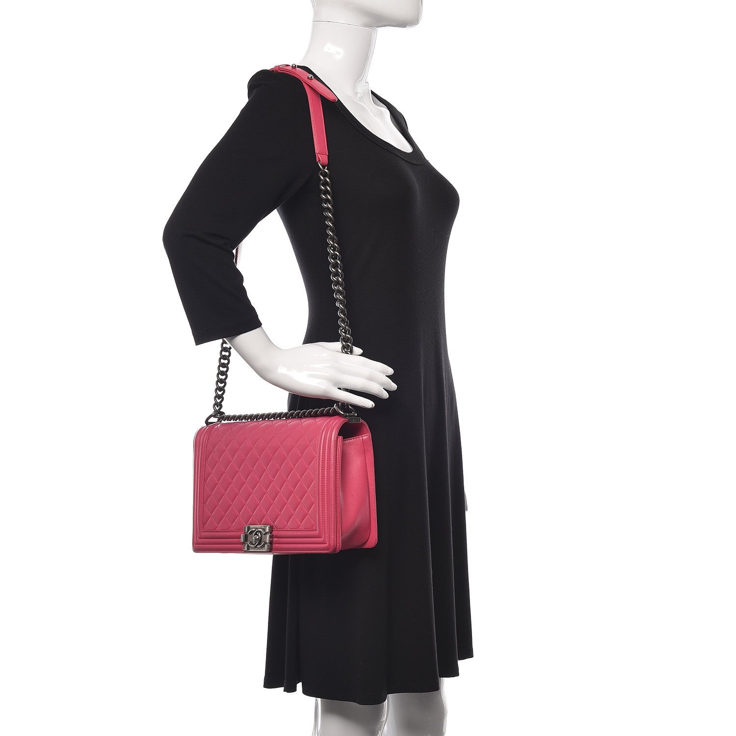 Chanel Lambskin Quilted New Medium Boy Flap Pink 2 of 11