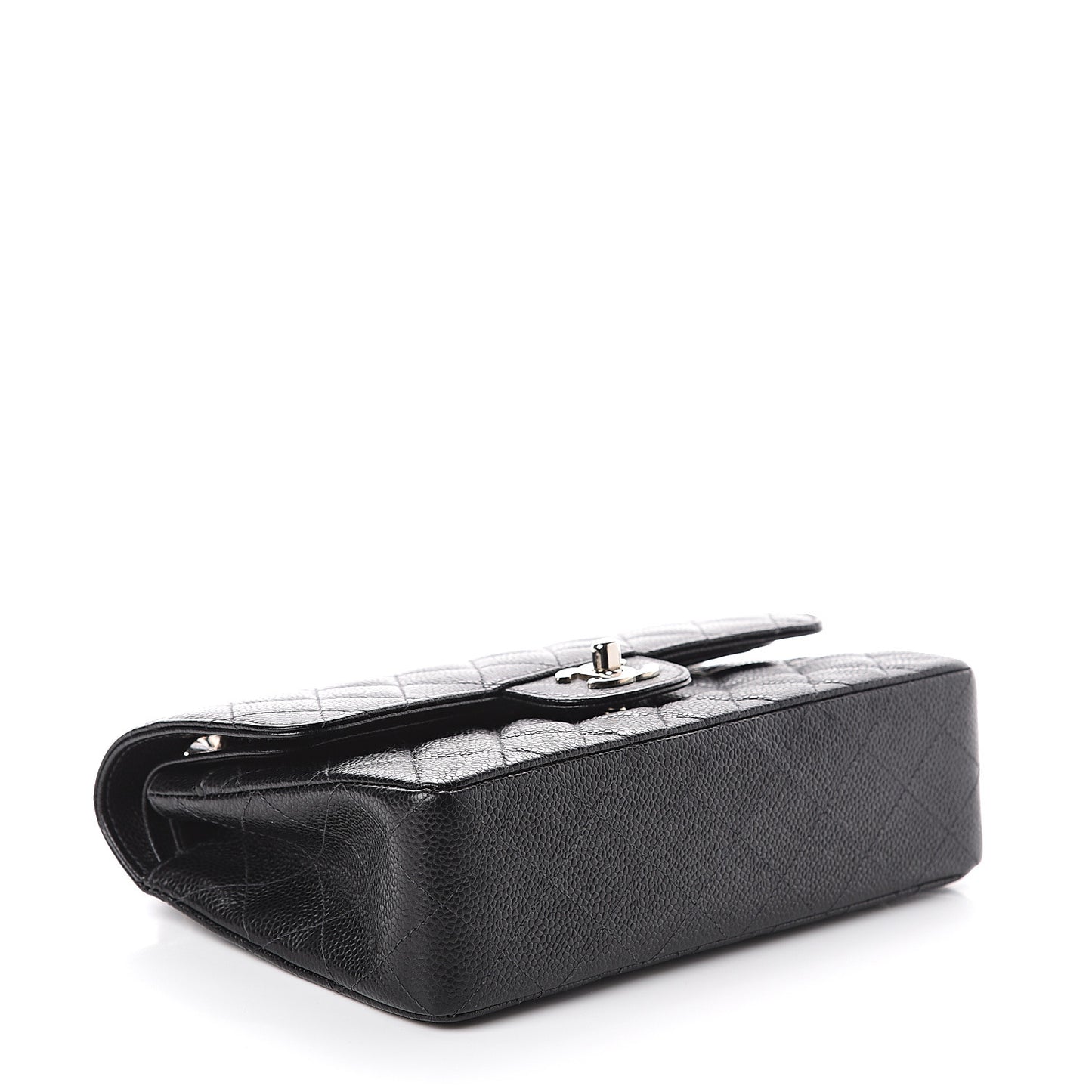 Caviar Quilted Small Double Flap Black
