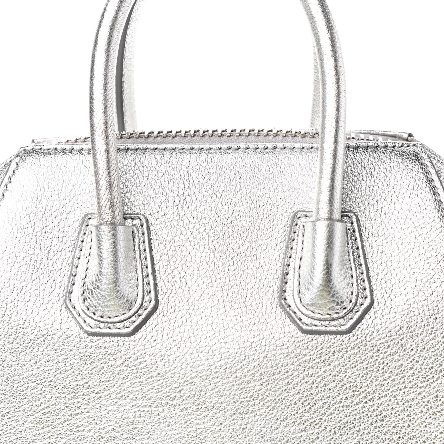 Givenchy Metallic Sugar Goatskin Mini Antigona Silver 8 of 10