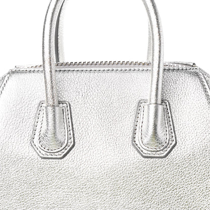Givenchy Metallic Sugar Goatskin Mini Antigona Silver 8 of 10