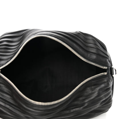 Loewe Lambskin Pleated Bracelet Large Pouch shoulder Bag Black 5 of 9