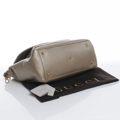 Gucci Metallic Pebbled Calfskin Medium 1973 Top Handle Satchel Golden Beige 4 of 8