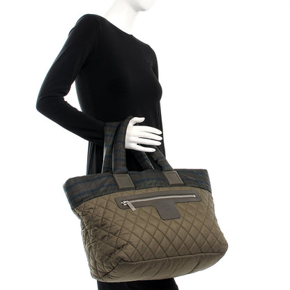 Chanel Nylon Quilted Large Coco Cocoon Tote Khaki 2 of 8
