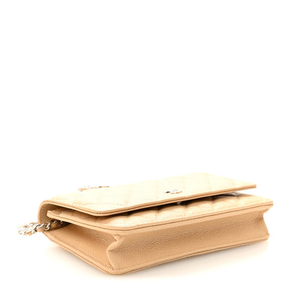 Chanel Caviar Quilted Wallet on Chain WOC Beige 4 of 12