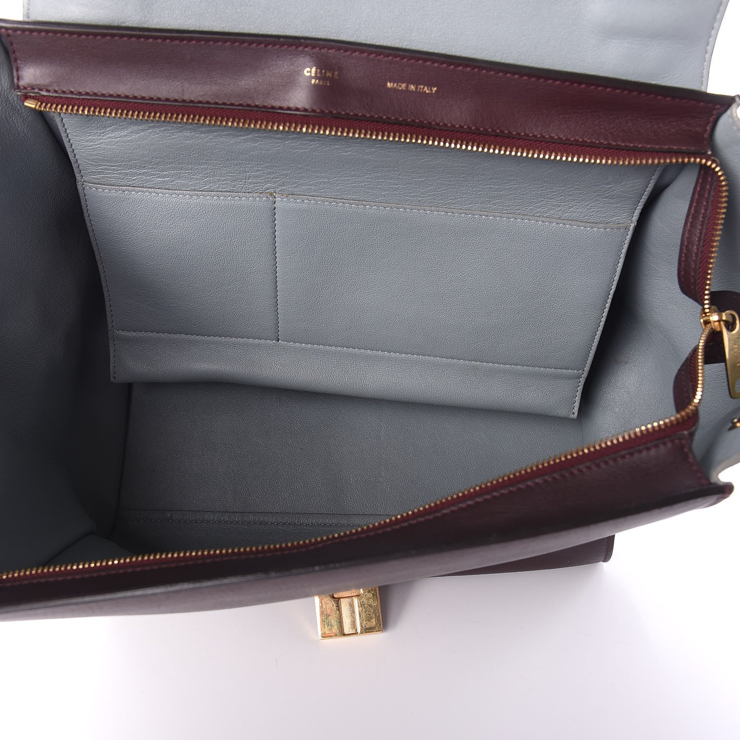 Celine Smooth Calfskin Suede Medium Tri-Color Trapeze Dark Grey 5 of 8