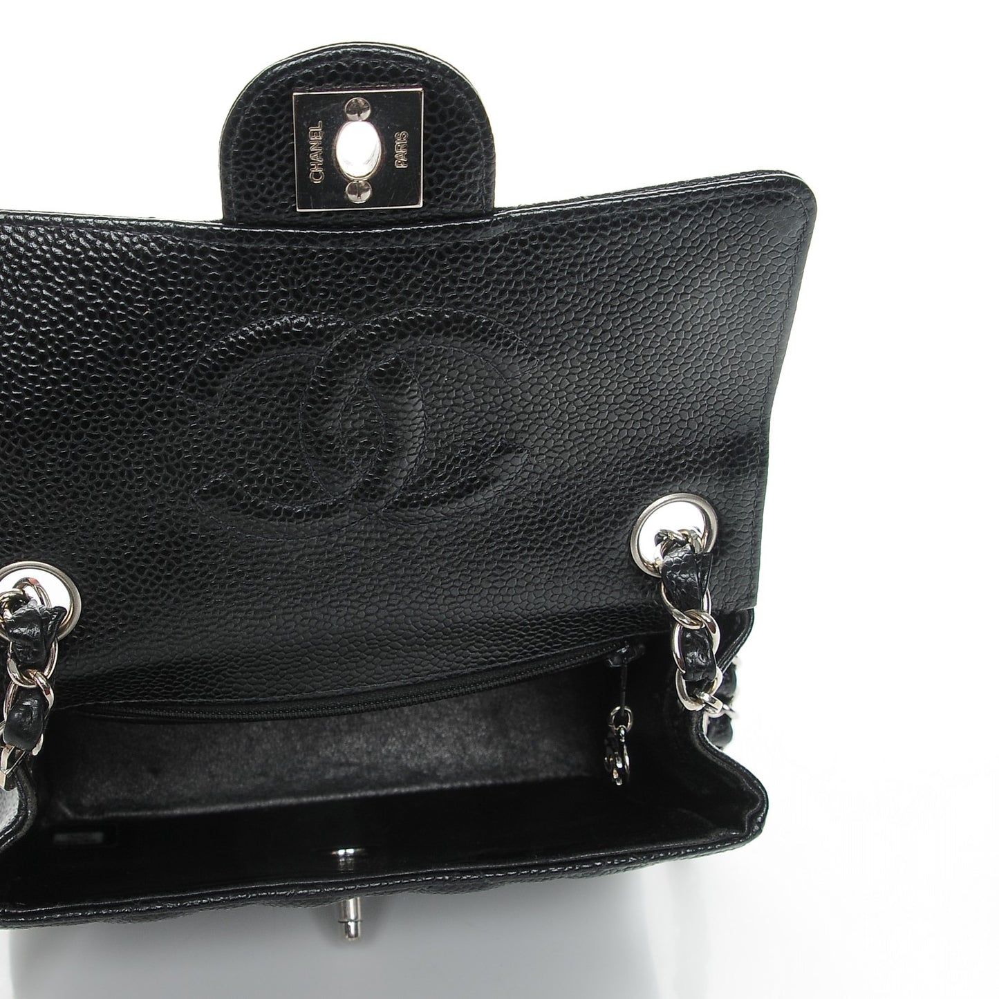 Caviar Quilted Mini Square Flap Black
