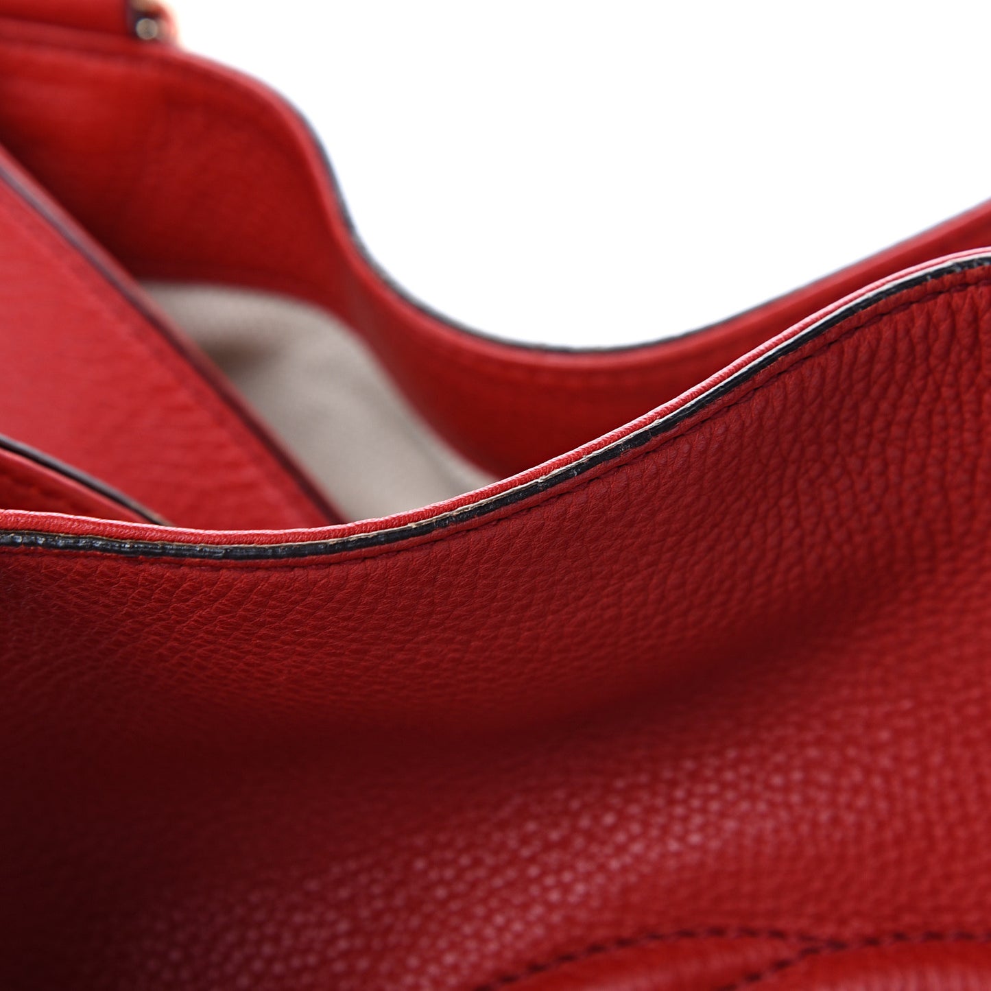 Pebbled Calfskin Medium Soho Shoulder Bag Red