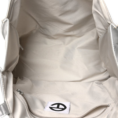 Telfar Metallic Vegan Leather Medium Shopping Bag Silver 4 of 12