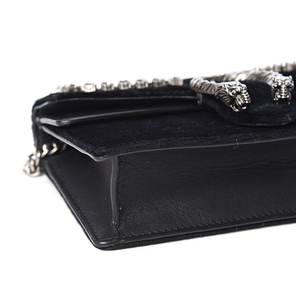 Gucci Velvet Crystal Super Mini Dionysus Shoulder Bag Black 6 of 8