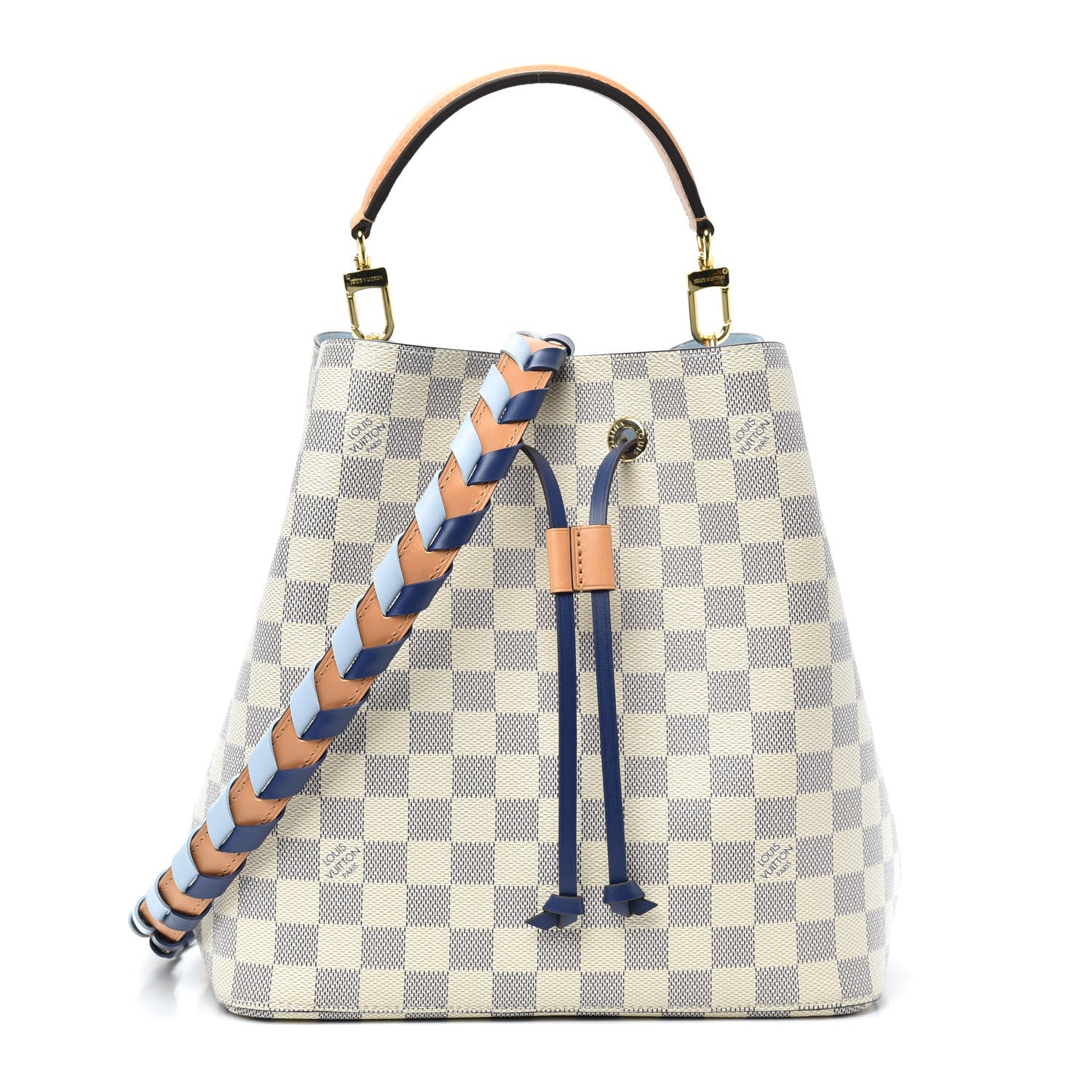 Louis Vuitton Damier Azur Braided Neonoe MM Blue 1 of 10