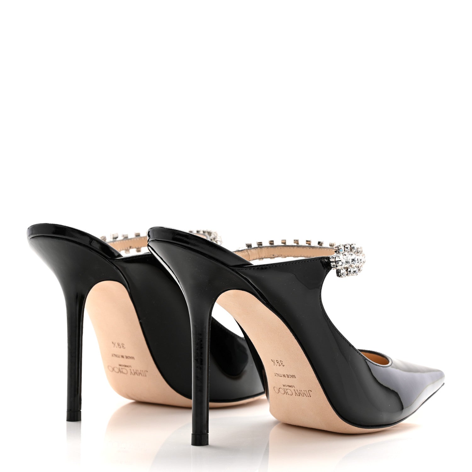 Jimmy Choo Patent Crystal Bing 100 Pumps 39.5 Black 4 of 9