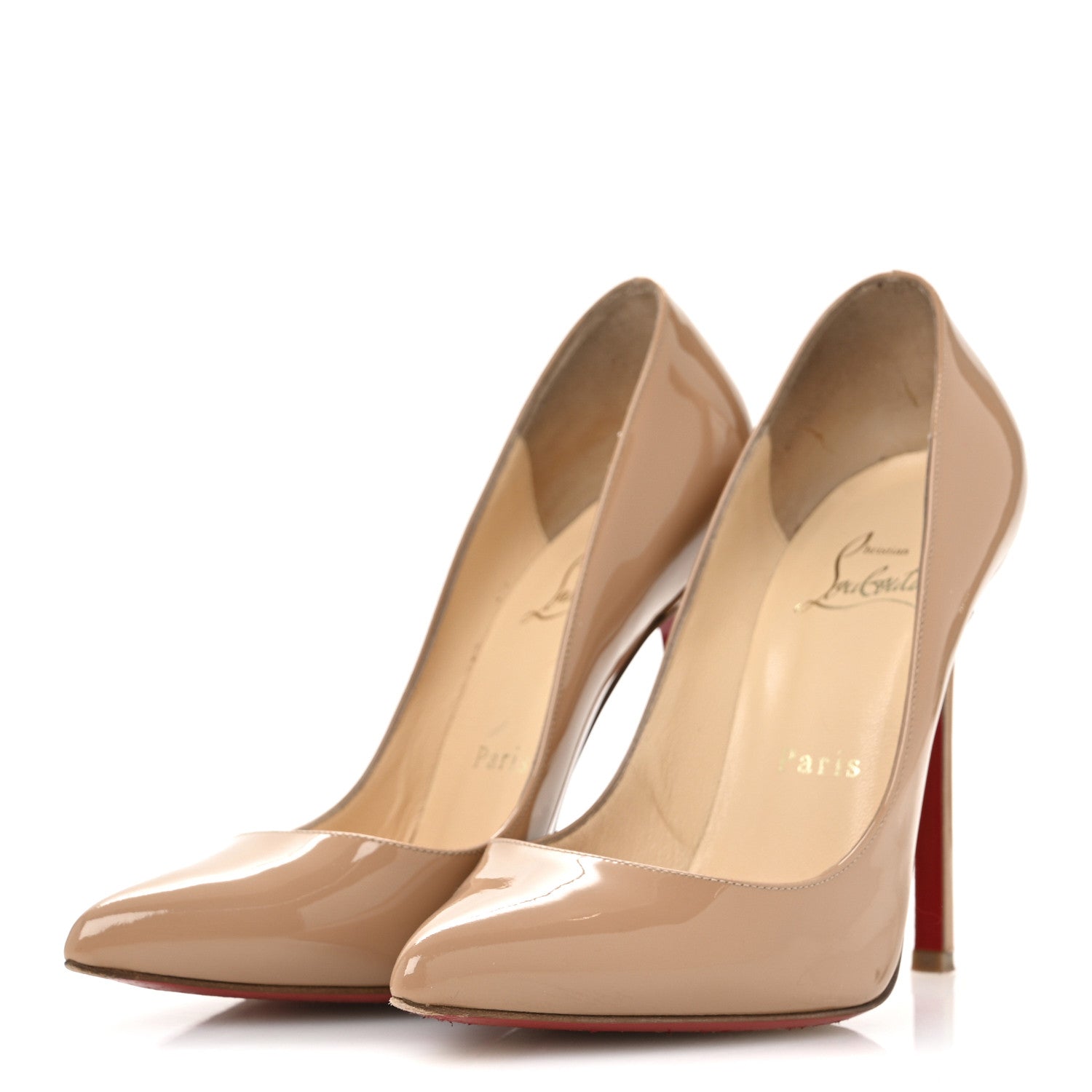 Christian Louboutin Patent Pigalle 120 Pumps 35.5 Nude 4 of 11