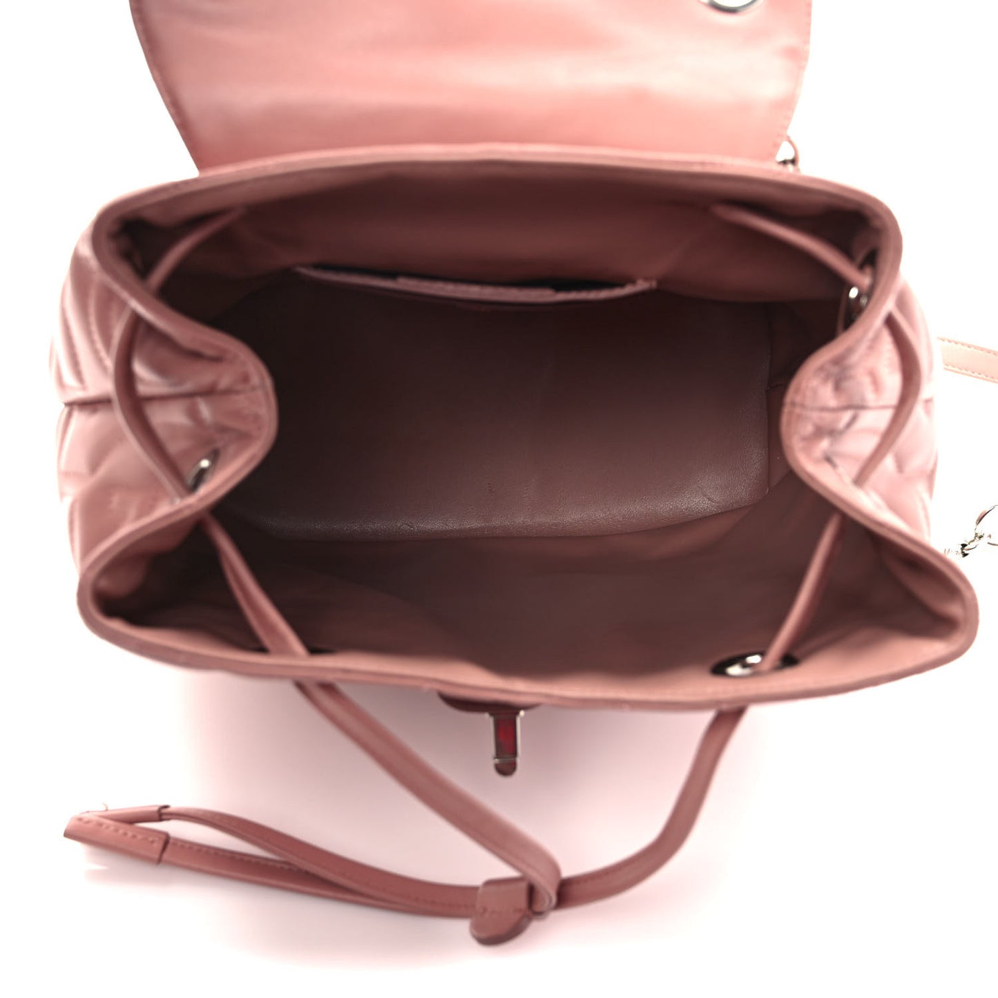 Calfskin Quilted Gancini Backpack Antique Rose