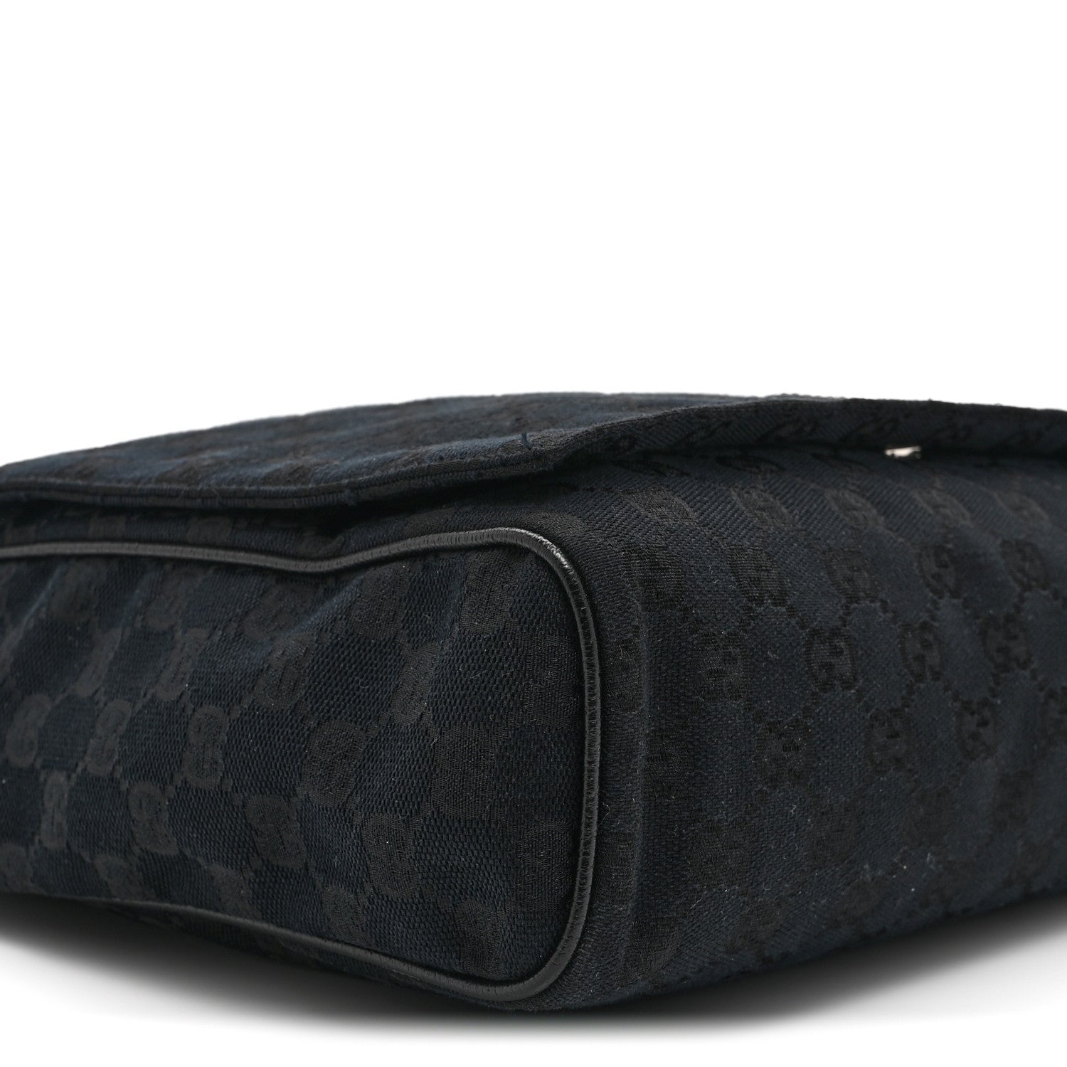 Gucci Monogram Small Flap Messenger Bag Black 9 of 10