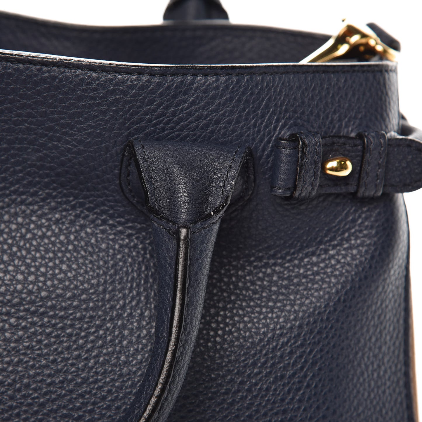 Grainy Calfskin House Check Small Banner Tote Midnight Blue