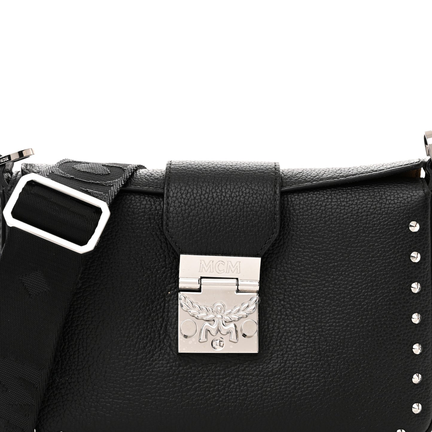 Grained Calfskin Small Kaison Park Avenue Stud Crossbody Bag Black