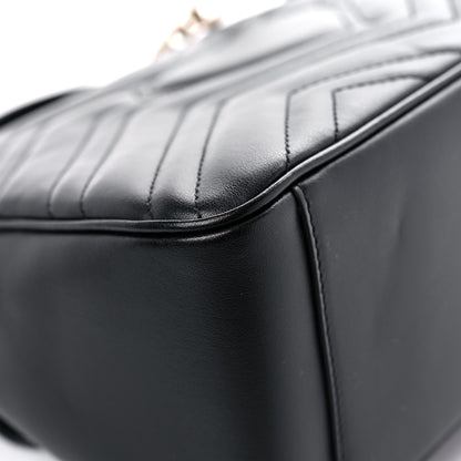 Gucci Calfskin Matelasse Small GG Marmont Top Handle Shoulder Bag Black 10 of 12