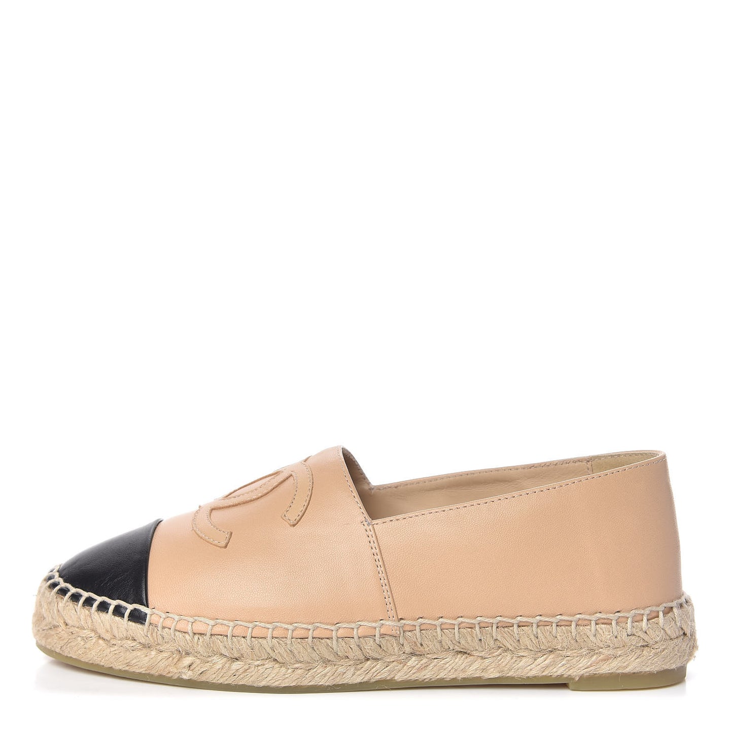 Lambskin CC Espadrilles 36 Beige Black