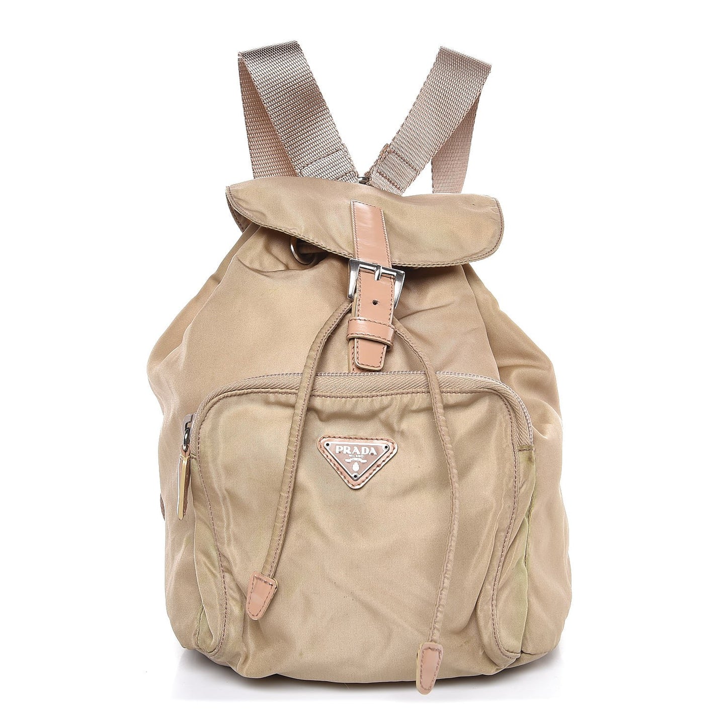 Nylon Vela Mini Cinch Backpack Beige