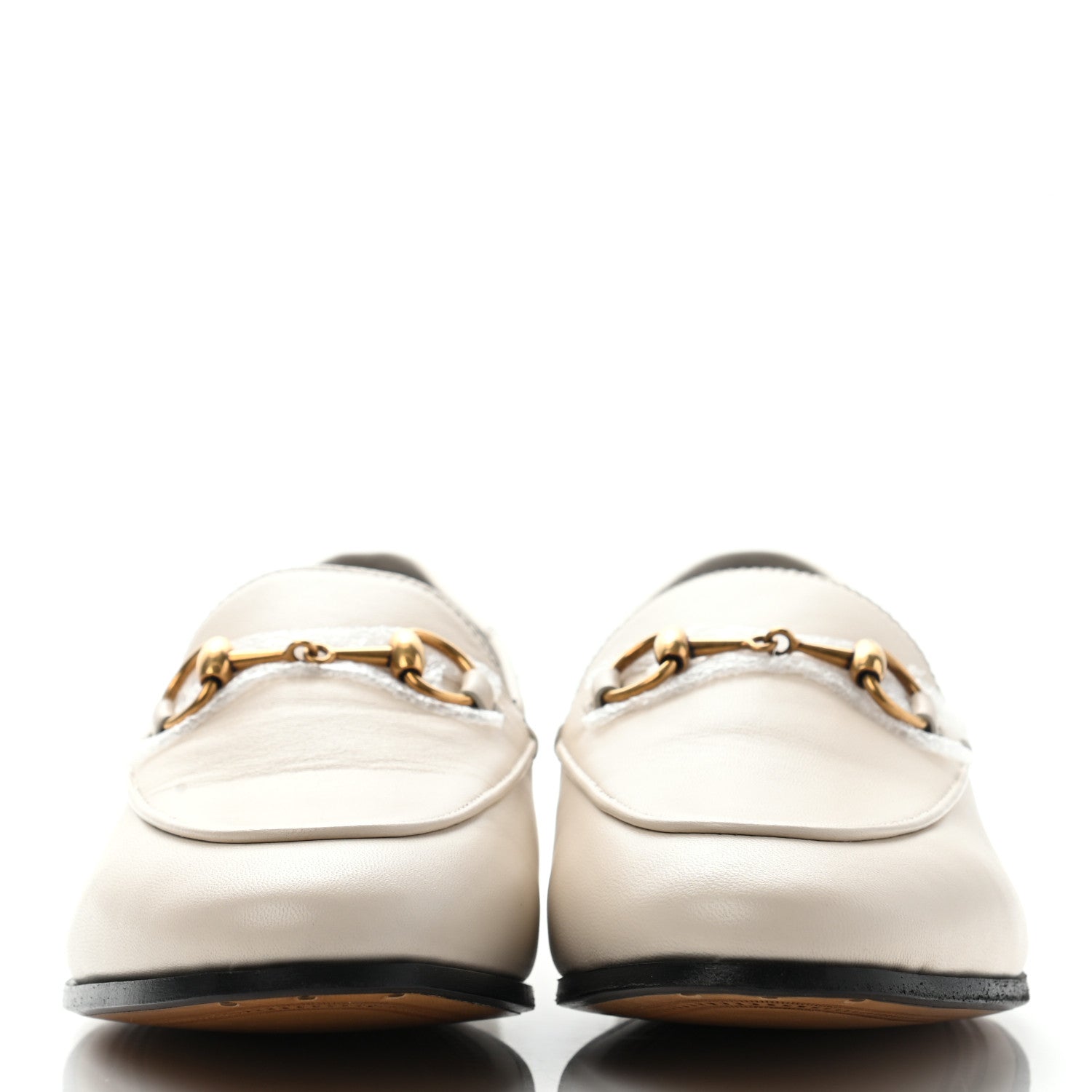 Gucci Lambskin Womens Brixton Horsebit Loafers 36.5 Mystic White 2 of 13