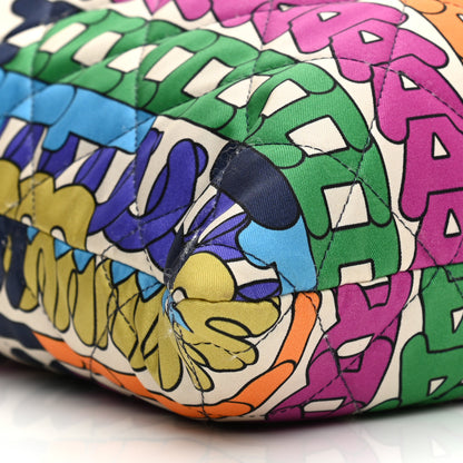Chanel Printed Fabric Quilted Logo Large Shopping Tote Multicolor 11 of 12