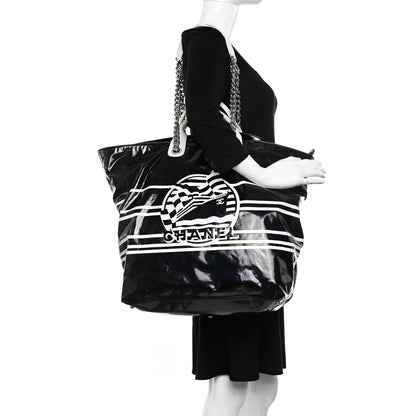 Chanel Vinyl Large La Pausa Bay Shopping Bag Black 2 of 11