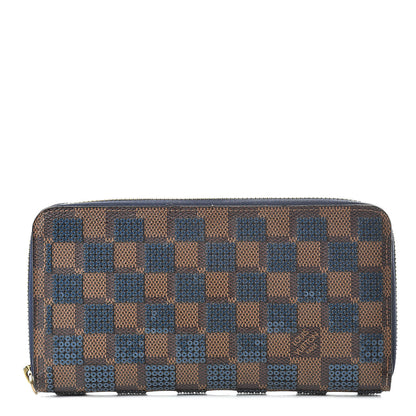 Louis Vuitton Damier Paillettes Zippy Wallet Blue 1 of 10
