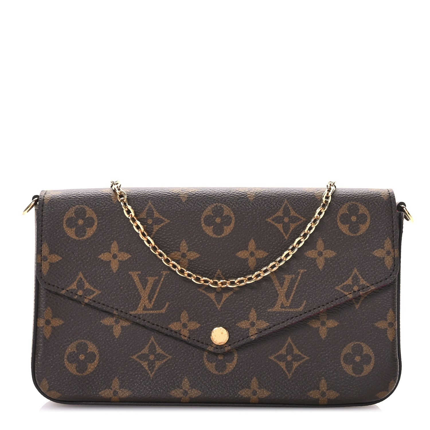 Louis Vuitton Monogram Pochette Felicie Chain Wallet Fuchsia 1 of 11