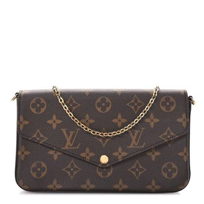 Louis Vuitton Monogram Pochette Felicie Chain Wallet Fuchsia 1 of 11