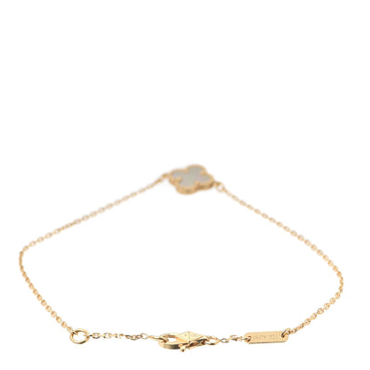 Van Cleef & Arpels 18K Yellow Gold Mother of Pearl Sweet Alhambra Bracelet 3 of 8