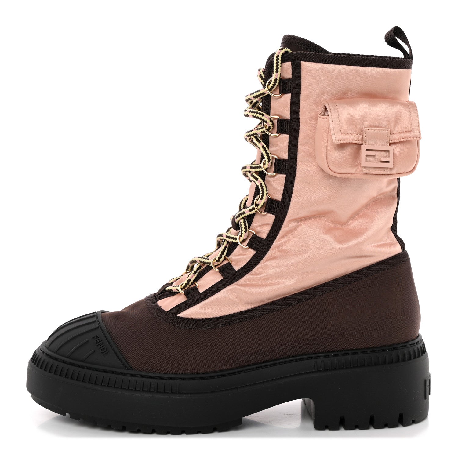 Fendi Nylon Baguette Domino 50mm Biker Boots 41 Baby Pink Nolita 1 of 12