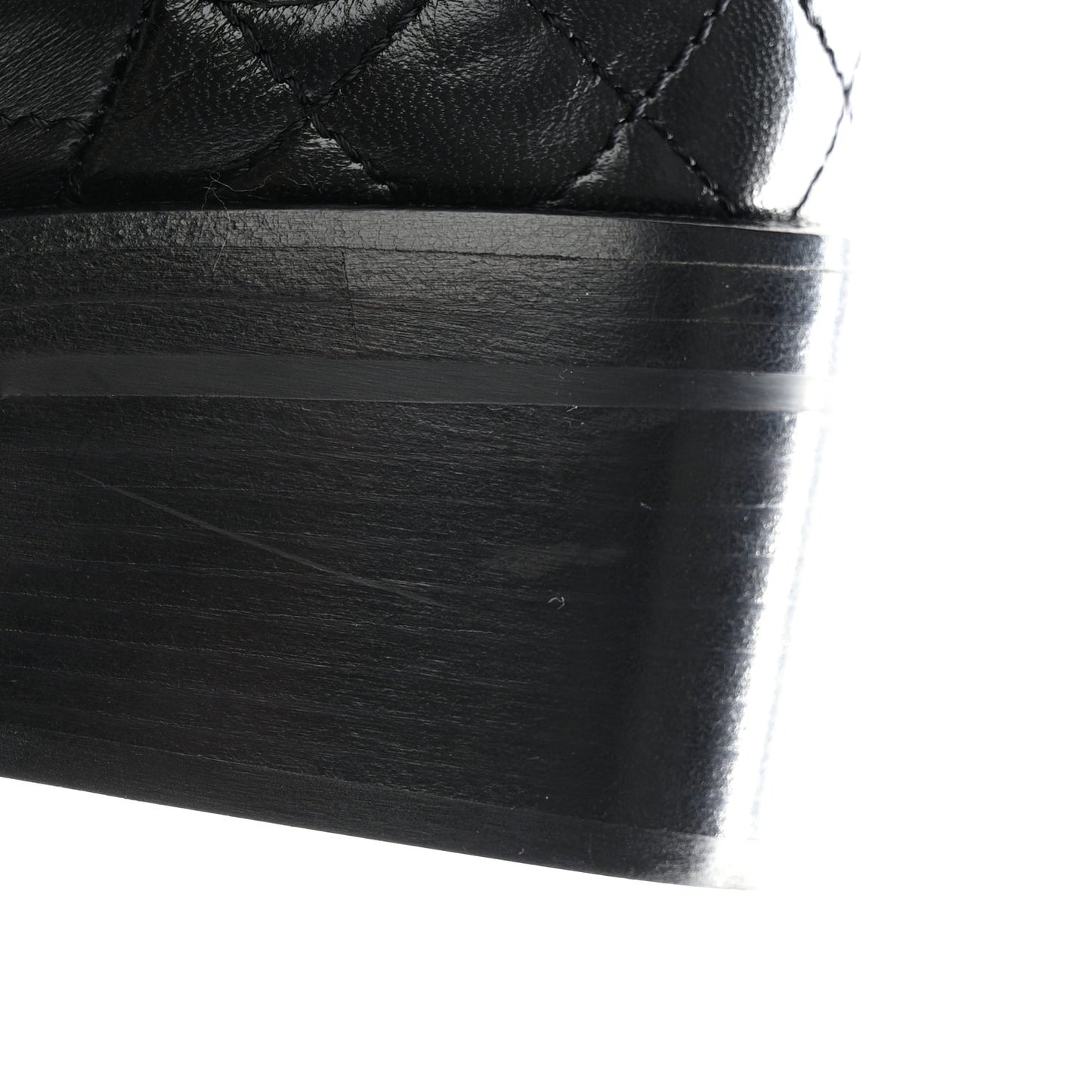 Lambskin Quilted Cap Toe CC Turnlock Booties 35 Black