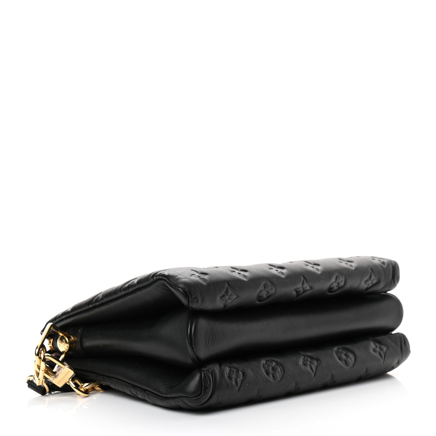 Louis Vuitton Lambskin Embossed Monogram Coussin PM Black 4 of 13