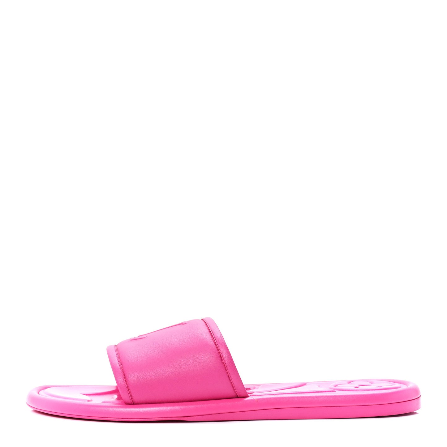 Lambskin Embossed Monogram Magnetic Flat Mules 39 Fuchisa 39