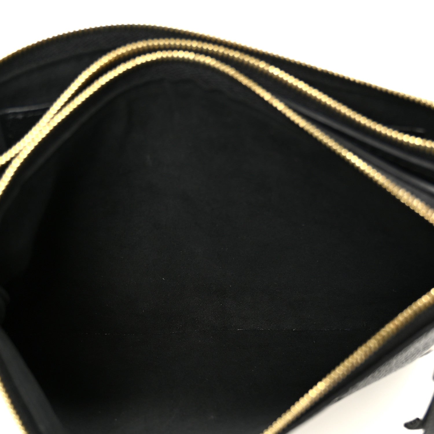 Louis Vuitton Empreinte Monogram Giant Double Zip Pochette Black Cream 8 of 11