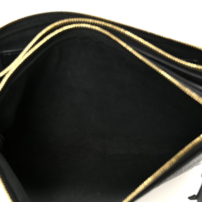 Louis Vuitton Empreinte Monogram Giant Double Zip Pochette Black Cream 8 of 11