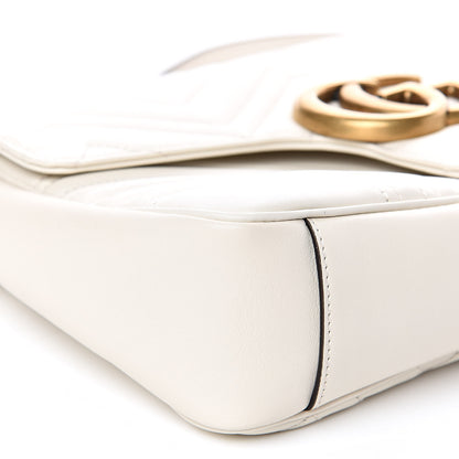 Gucci Calfskin Matelasse Medium GG Marmont Shoulder Bag White 8 of 11